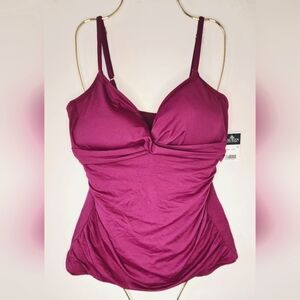 LAUREN Ralph Lauren Tankini Top, Tummy Control, Underwire, 14, NWT
